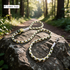 Meadow Bloom handmade rope dog leash in 05 Lemon Sage with floral pearl accent - Rove Cord
